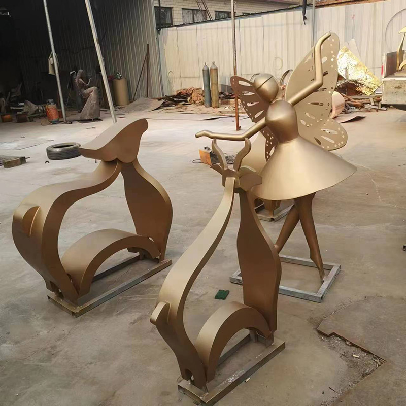 定制不锈钢雕塑厂家承接大型工程景观园林广场动物 不锈钢动物雕塑